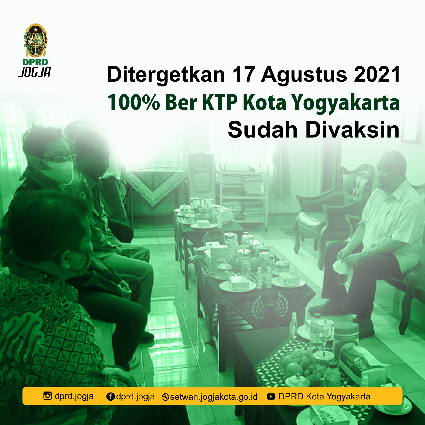17 Agustus 2021 100% Ber KTP Kota Yogyakarta Sudah Divaksin