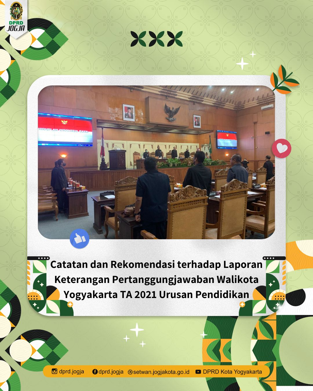 Catatan dan Rekomendasi terhadap Laporan Keterangan Pertanggungjawaban Walikota Yogyakarta TA 2021 Urusan Pendidikan