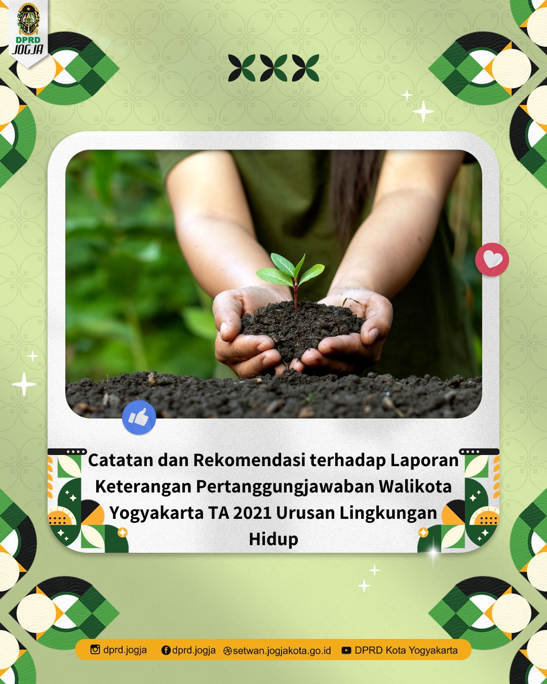 Catatan dan Rekomendasi terhadap Laporan Keterangan Pertanggungjawwaban Walikota Yogyakarta TA 2021 Urusan Lingkungan Hidup