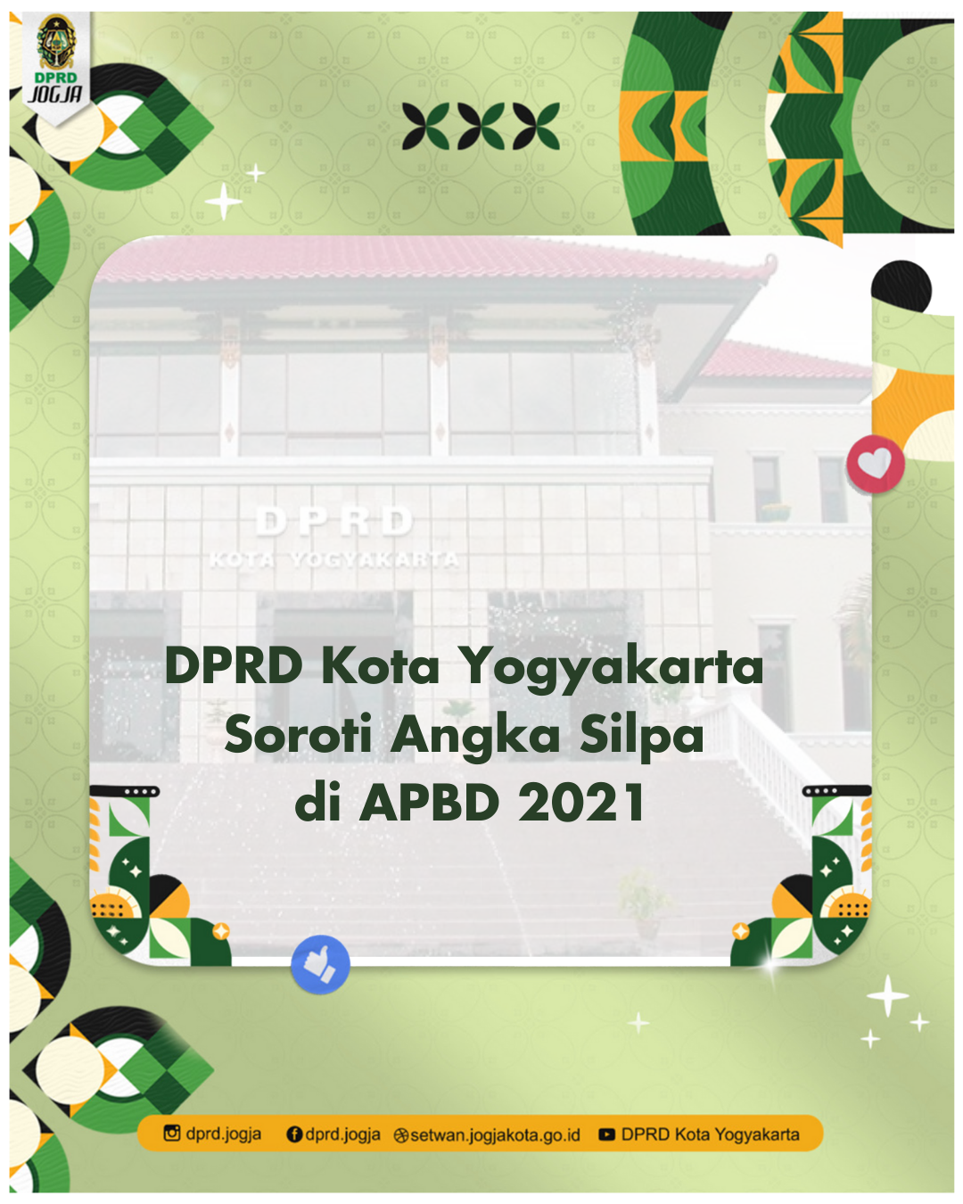 DPRD Kota Yogyakarta Soroti Angka Silpa di APBD 2021