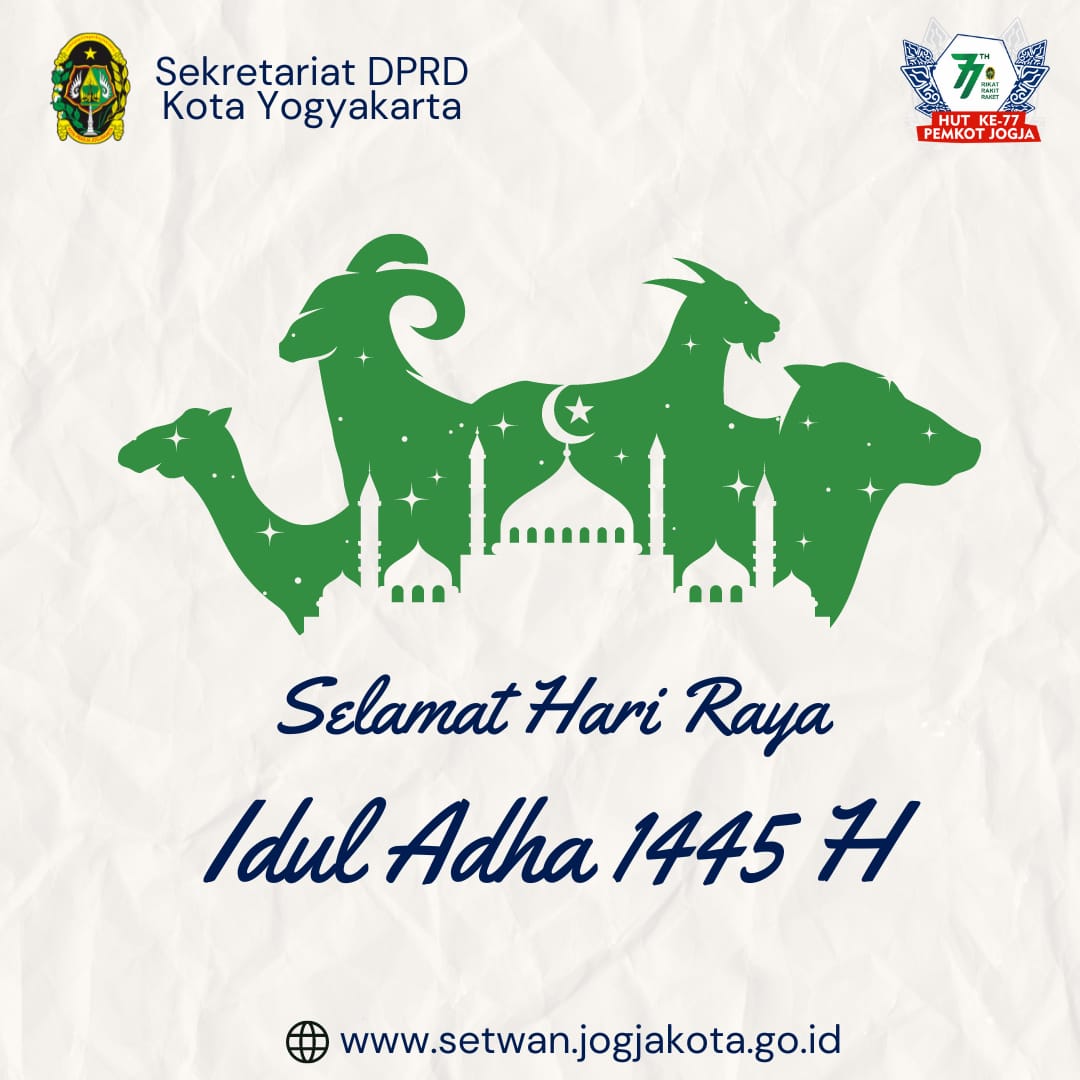 Sekretariat DPRD Kota Yogyakarta Mengucapkan Selamat Hari Raya Idul Adha 1445 H