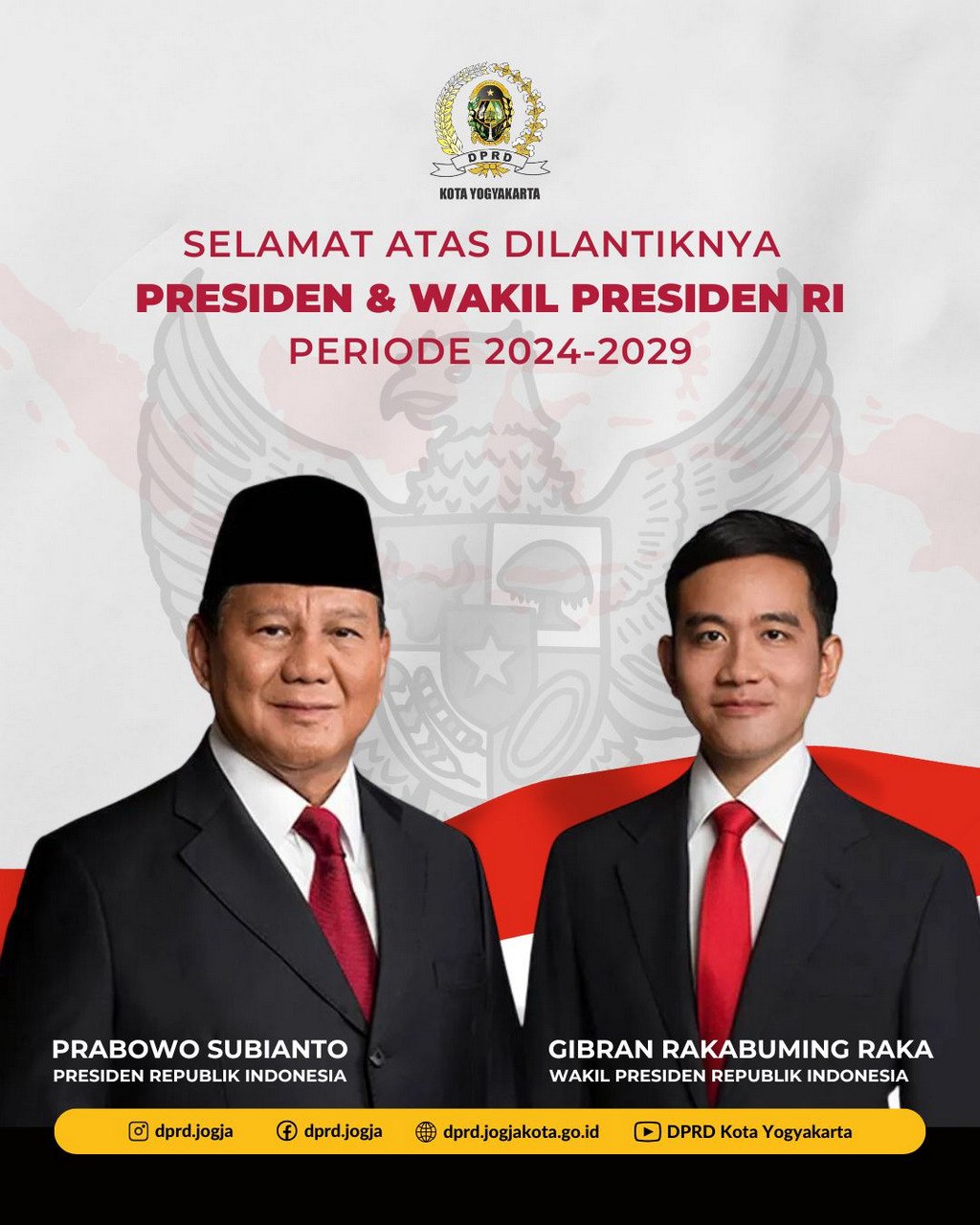 DPRD Kota Yogyakarta Ucapkan Selamat atas Dilantiknya Presiden dan Wakil Presiden RI Periode 2024-2029